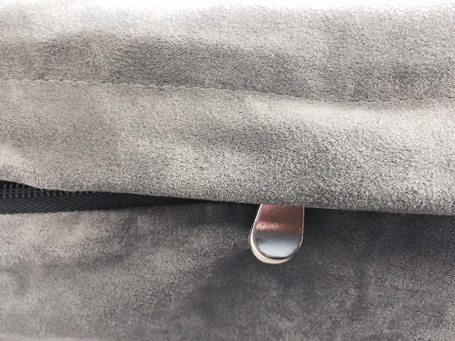 Orthopedic Dog Bed with Memory Foam for Medium Large Pet, Waterproof Liner, Washable Microsuede Gray Cover, 41X27X4 Inch (Fit 42X28 Crate)